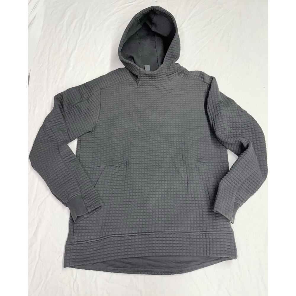 Adidas Hoodie pullover Mens medium black square pattern